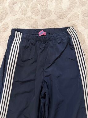 Edikted Navy Sweatpants with White Side Stripes